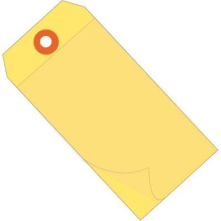 BOX PACKAGING Self Laminating Tags, #8, 6-1/4"L x 3-1/8"W, Yellow, 100/Pack G26032